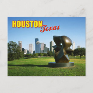 Houston Skyline från Eleanor Tinsley Park, TX Vykort
