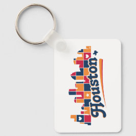 Houston Skyline Patchwork, Texas Nyckelring