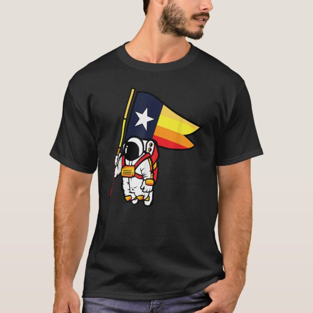Houston Space City Astronaut T Shirt (Framsida)