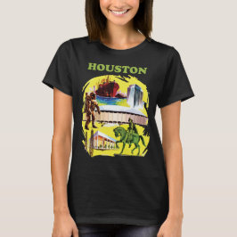 Houston Space City Retro Grön Resa T Shirt