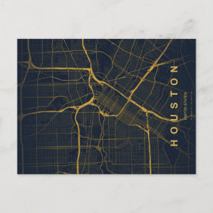 Houston stads karta Minimal vykort