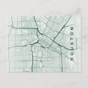 Houston stads karta Minimal vykort