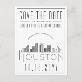 Houston | Stiliserad Skyline Spara datum Vykort