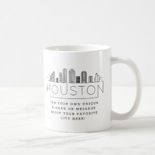 Houston Stylized Skyline Anpassningsbar Slogan Kaffemugg