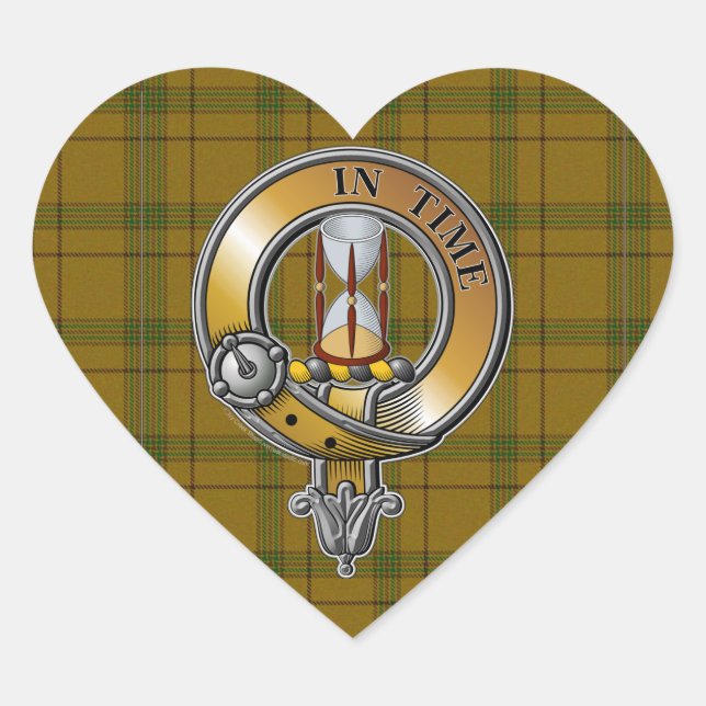 Houston Tartan & Badge Hjärtformat Klistermärke (Framsida)