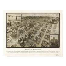 Houston Texas 1912 Antique Panoramic Karta