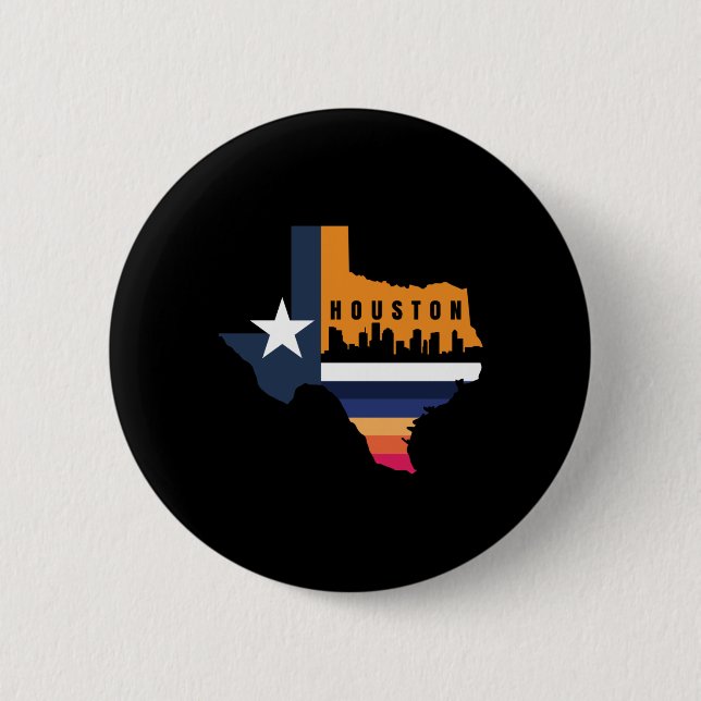 Houston Texas America Gift Usa Sticker Knapp (Framsida)