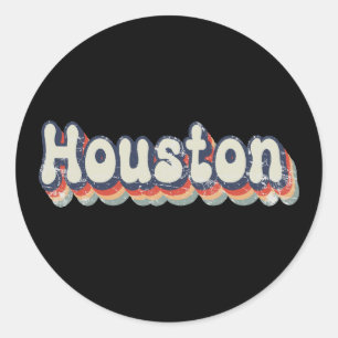 Houston Texas Chrome City Classic Art Runt Klistermärke
