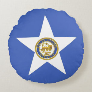 Houston (Texas) City flagga Rund Kudde