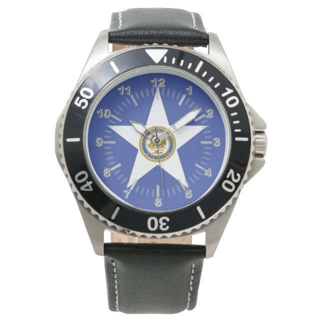 Houston (Texas) City flagga Watch Armbandsur (Framsida)