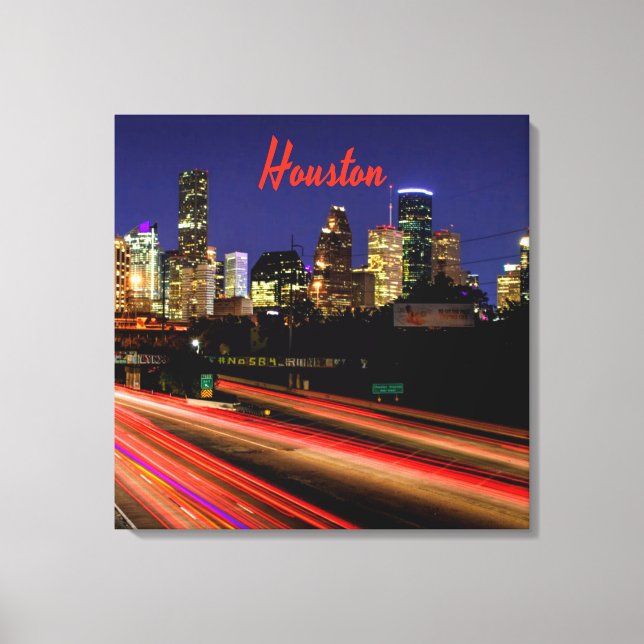 Houston Texas City Skyline Canvastryck (Framsida)