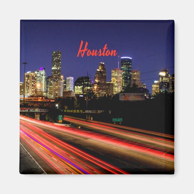 Houston Texas City Skyline Magnet (Framsidan)