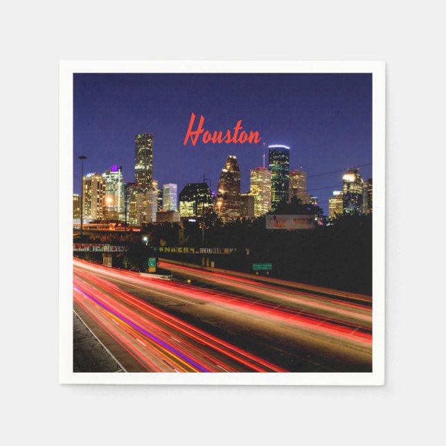 Houston Texas City Skyline Pappersservett (Framsidan)