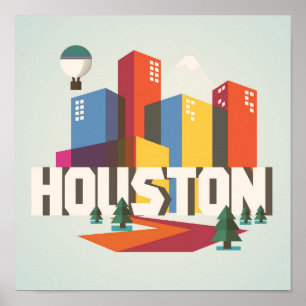 Houston, Texas   Cityscape-design Poster