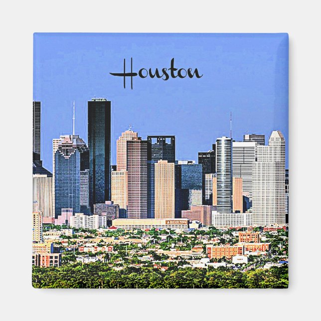 Houston, Texas-cityscape-foto Magnet (Framsidan)