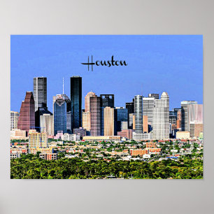 Houston, Texas-cityscape-foto Poster