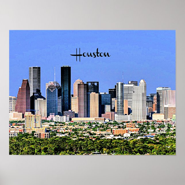 Houston, Texas-cityscape-foto Poster (Framsidan)