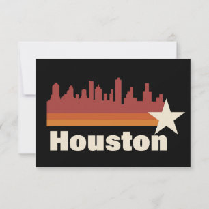Houston Texas Cityscape Vintage Kort