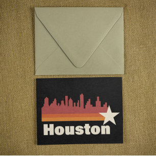Houston Texas Cityscape Vintage Vykort