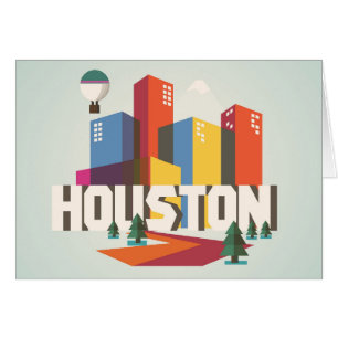 Houston Texas Cityscapedesign Hälsningskort