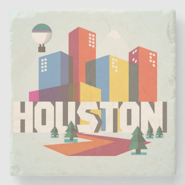 Houston Texas | Cityscapedesign Underlägg Sten (Framsidan)