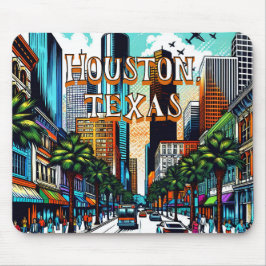 Houston, Texas Downtown City View Abstrakt Art Musmatta