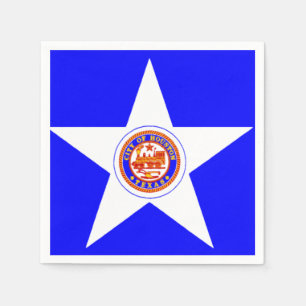 Houston, Texas Flagga Papper Napkins Pappersservett