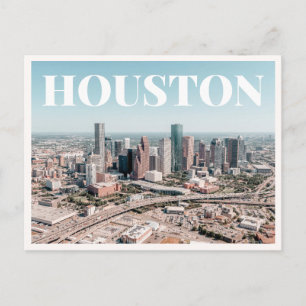 Houston Texas Flygbild Stadssiluett Bild Nedre Sta Vykort