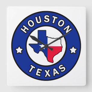 Houston Texas Fyrkantig Klocka