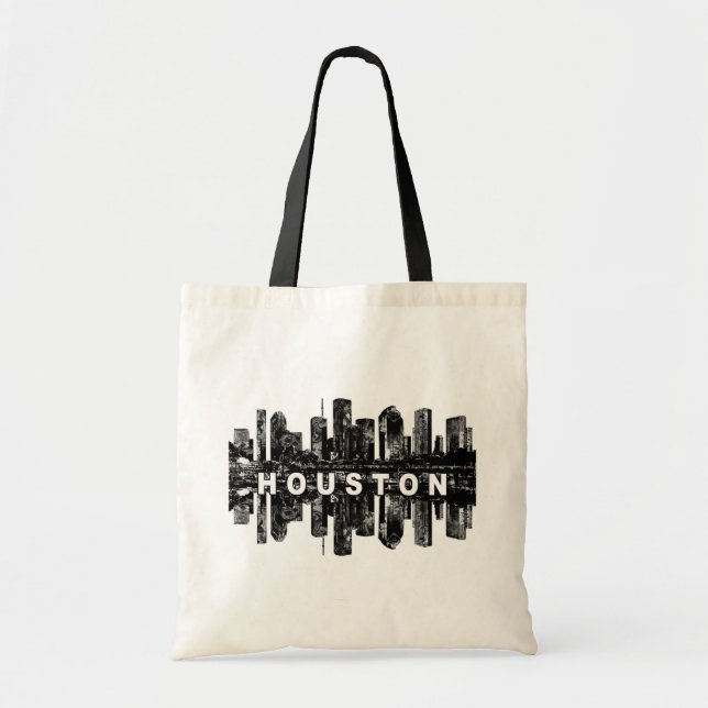 Houston, Texas i svarta bläck Tote Bag Tygkasse (Framsidan)