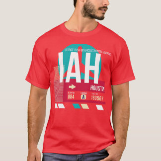 Houston Texas IAH Airport Code Baggage Märkre T Shirt