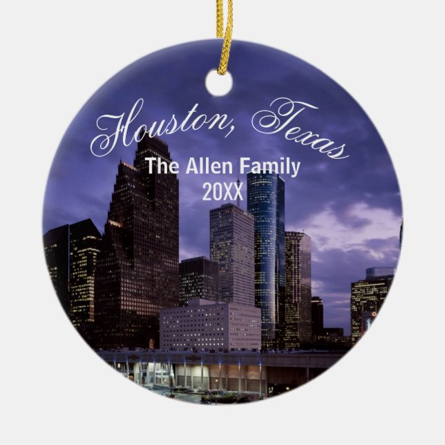 Houston Texas Julgransprydnad Keramik (Framsidan)