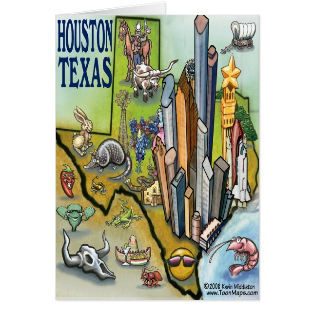 Houston TEXAS kartakort Hälsningskort (Framsidan)