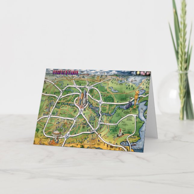 Houston Texas kort (Framsida)