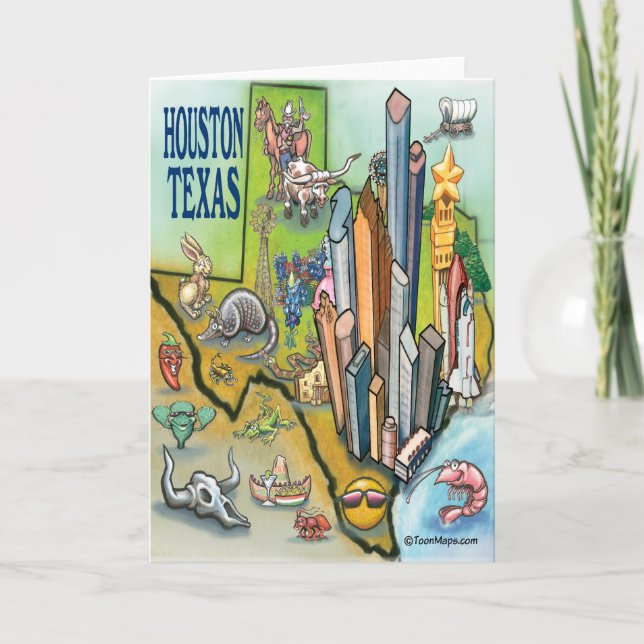 Houston Texas-kort Kort (Framsida)