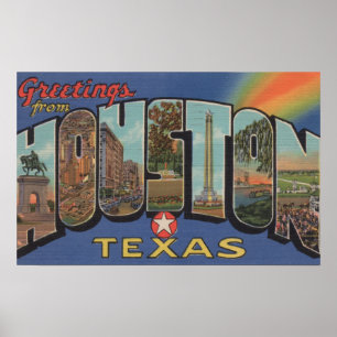 Houston, Texas - Large Brev Scenes Poster