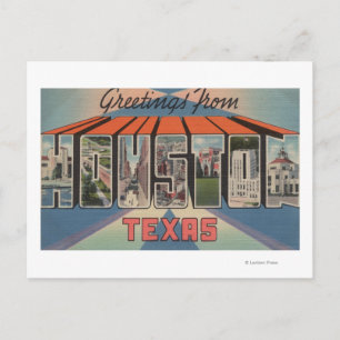 Houston, Texas - Large Brev Scenes Vykort