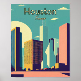 Houston Texas Minimalist Vintage affisch Art