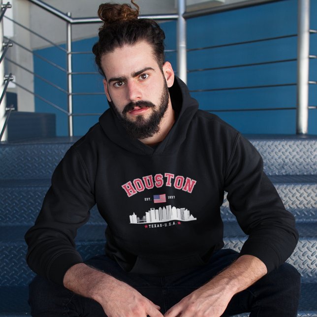 Houston Texas Modern Skyline Design Hoodie (Skapare uppladdad)