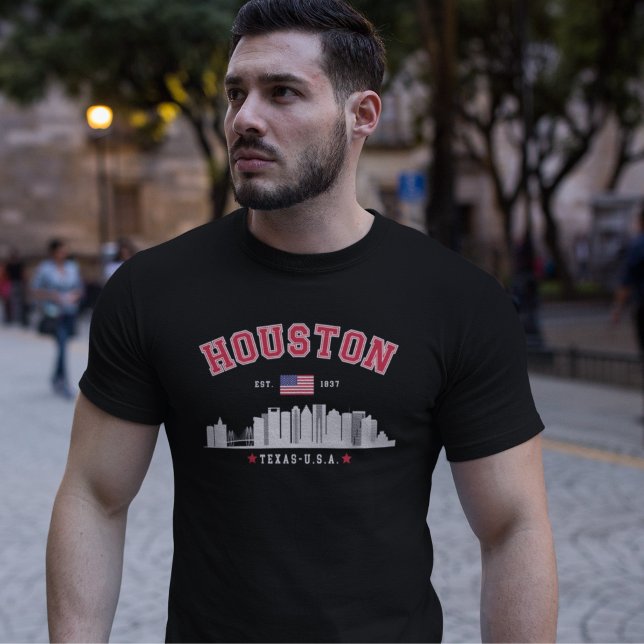 Houston Texas Modern Skyline  T Shirt (Skapare uppladdad)