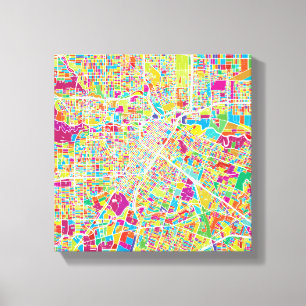 Houston Texas neonkarta Canvastryck