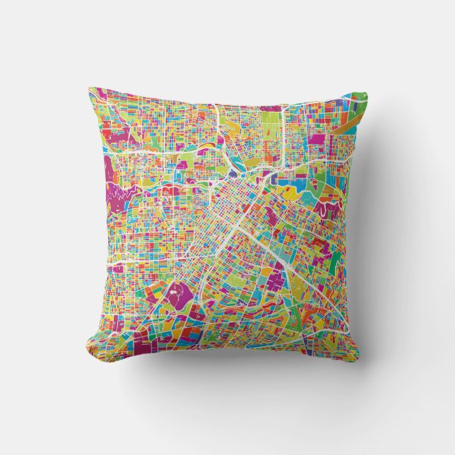 Houston Texas | neonkarta Kudde (Framsida)