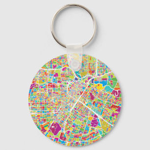 Houston Texas neonkarta Nyckelring