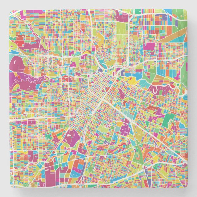 Houston Texas | neonkarta Stenunderlägg (Framsidan)