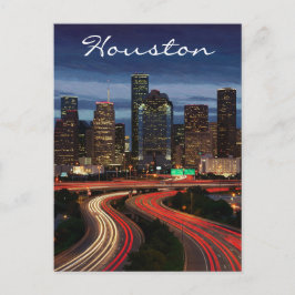 Houston Texas Night Postcard Vykort