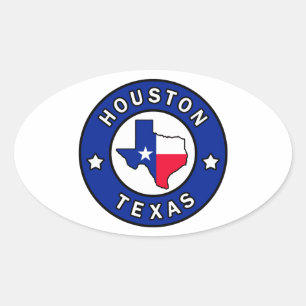 Houston Texas Ovalt Klistermärke