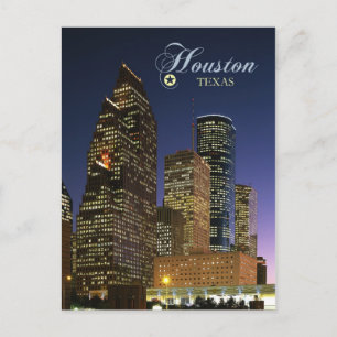 Houston, Texas på natten Vykort