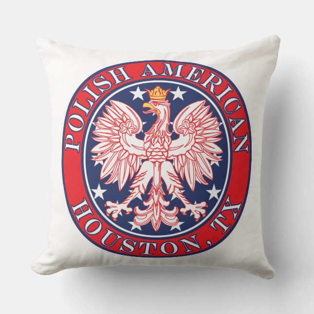 Houston Texas polsk amerikansk Eagle Kudde (Framsida)