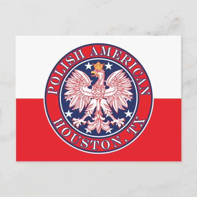 Houston Texas polsk amerikansk Eagle Vykort (Framsida)