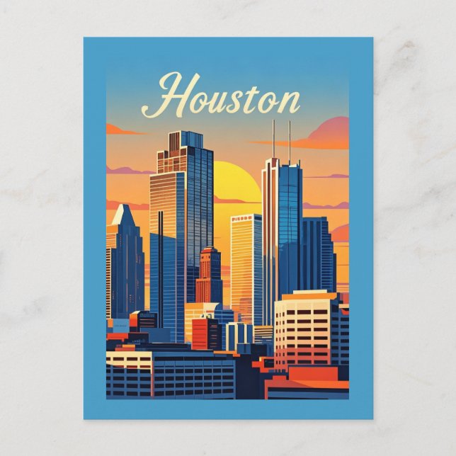 Houston Texas Postcard Vykort (Framsida)